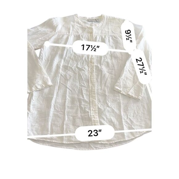 Chico’s 100% Linen Button-Front Shirt size 2 (12-14) - Picture 12 of 13